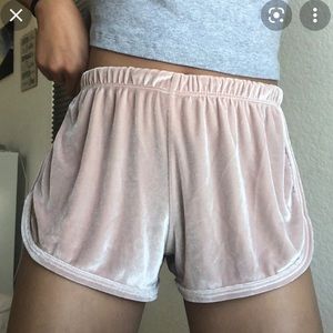 brandy melville velvet pink shorts